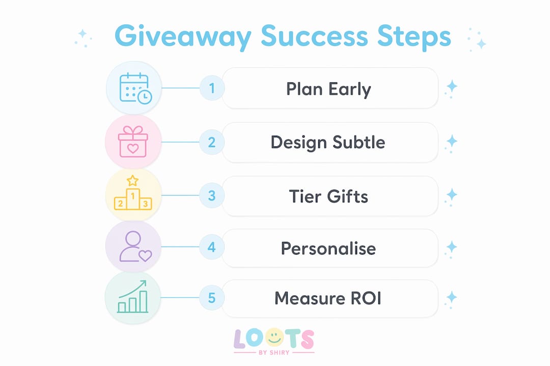 Infographic outlining giveaway success steps