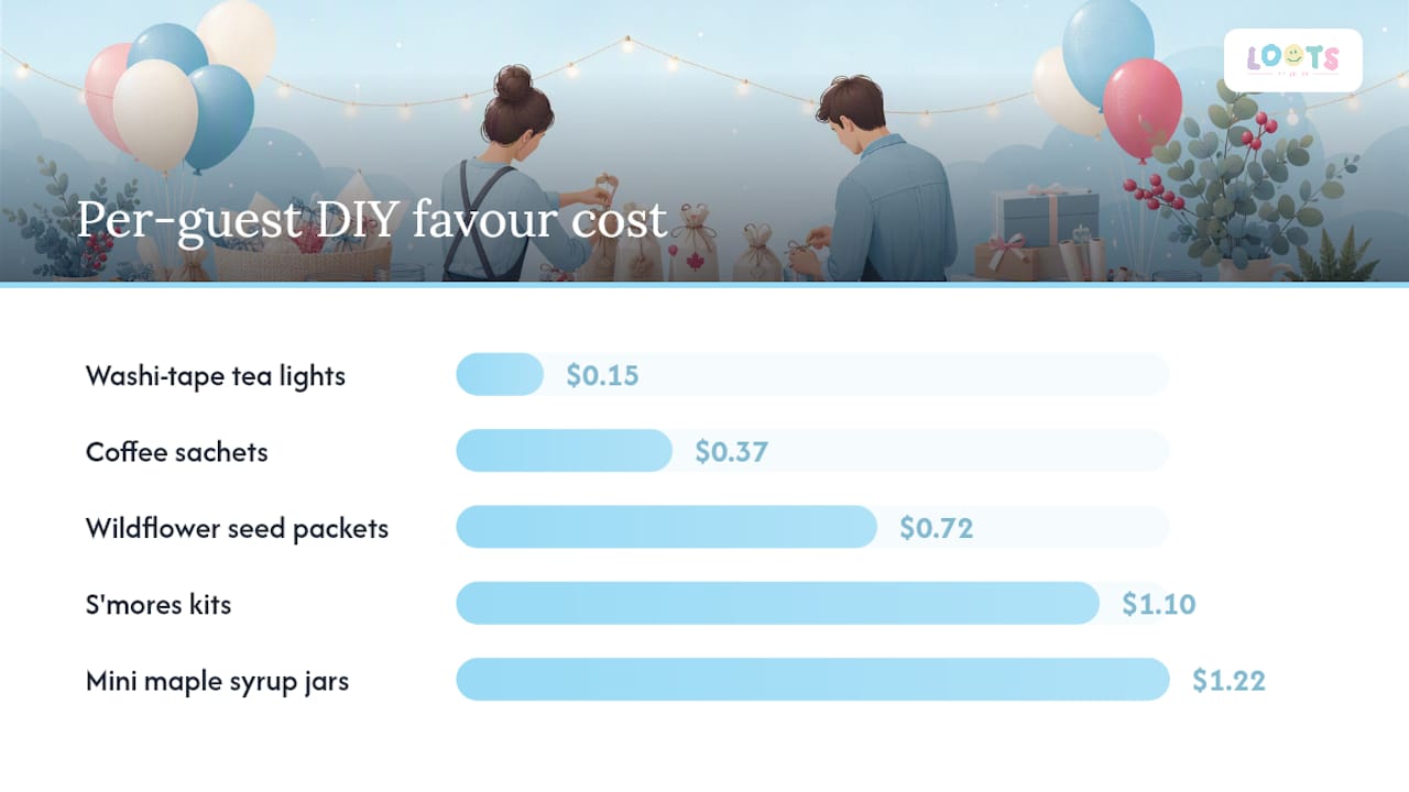 What do real DIY favour costs look like? — overview diagram